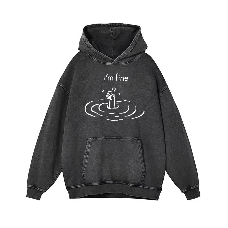 Vintage I'm Fine Unisex Hoodie - heygraff