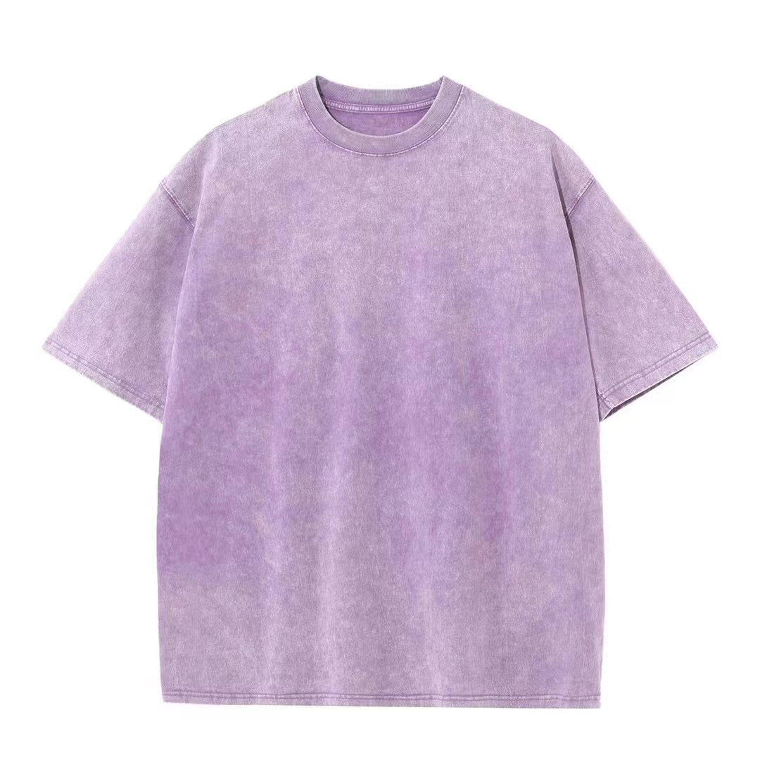 Vintage Enzyme Washed Cotton Color Unisex Basic T-Shirt