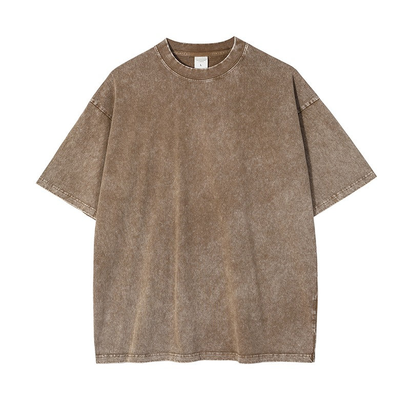 Vintage Enzyme Washed Cotton Color Unisex Basic T-Shirt