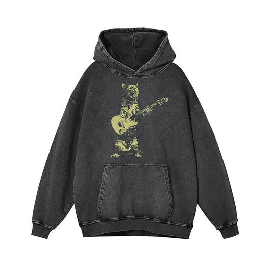 Cat Playing Guitar Unisex Hoodie - heygraff
