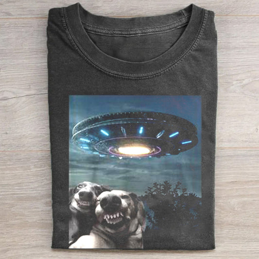 Selfie Dog With Alien Ufo Dogs Lover shirt - heygraff